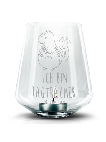Mr. & Mrs. Panda Teelichthalter Stinktier Blume mit Spruch in Transparent