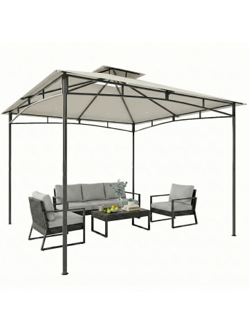 Outsunny Pavillon,300cm x 300cm x 285cm,weiß