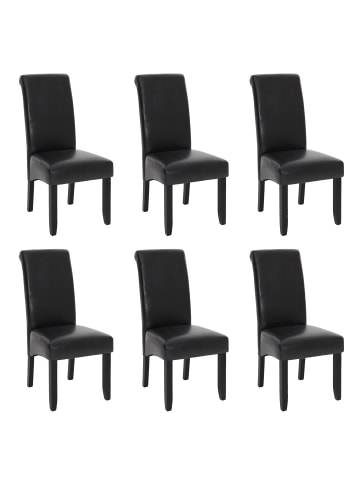 MCW 6er-Set Esszimmerstuhl N67, Schwarz-braun, schwarze Beine