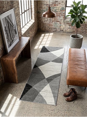 KADIMA DESIGN Teppich Niederflor Abstrakt pflegeleicht Wohnzimmer Flur Esszimmer in Grau