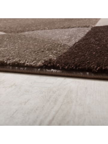 KADIMA DESIGN Teppich Kurzflor Abstrakt Wohnzimmer in Braun