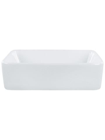 Beliani Waschbecken TRAVESIA in Weiß - (W) 49 x (H) 14 x (L) 38 cm
