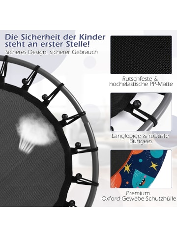 COSTWAY Trampolin mit Griff & LED 3-6 Jahre in Bunt