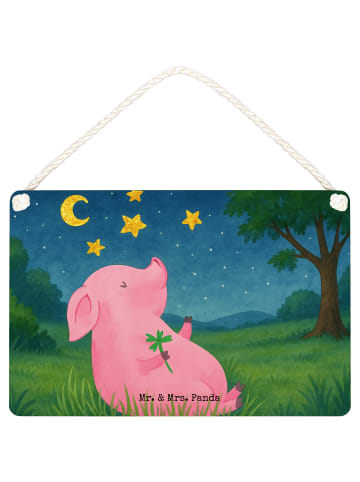 Mr. & Mrs. Panda Schild Schwein Glück Design ohne Spruch in Weiß