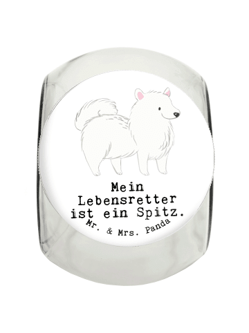 Mr. & Mrs. Panda Leckerli Dose Spitz Lebensretter mit Spruch in Weiß