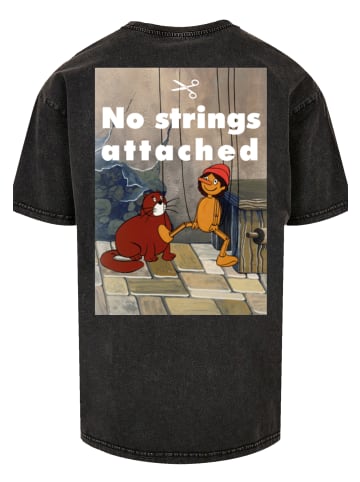 F4NT4STIC Oversize T-Shirt Pinocchio No Strings Attached in schwarz