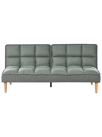 Beliani 3-Sitzer Sofa SILJAN in Grün/Heller Holzfarbton - (W) 177 x (H) 80 x (L) 80 cm