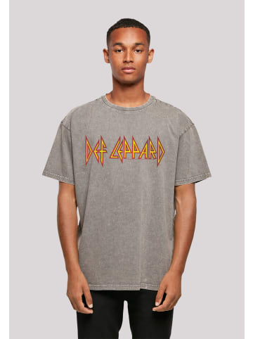 F4NT4STIC Oversize T-Shirt Def Leppard Shatter Logo in Asphalt