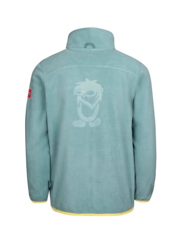 Trollkids Fleece Jacke "Oppdal XT" in Gletschergrün/Limonade