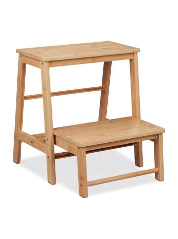 relaxdays Tritthocker in Natur - (B)45 x (H)48 x (T)51 cm