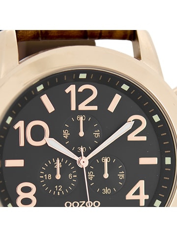 Oozoo Analog-Armbanduhr Oozoo Timepieces braun extra groß (ca. 46mm)