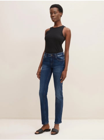 Tom Tailor Straight Bleached Jeans Regular Fit Denim Hose aus Baumwolle ALEXA in Blau