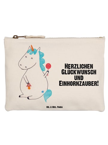 Mr. & Mrs. Panda kosmetiktäschchen Einhorn Baby mit Spruch in Weiß