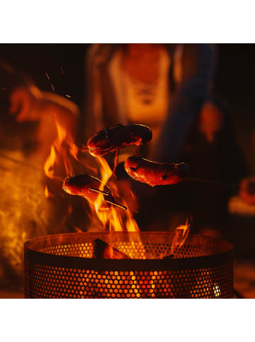 relaxdays Feuerkorb in Braun - (H)53 x Ø 44 cm