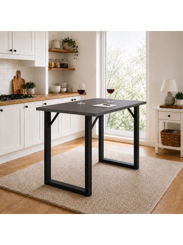 VCM  Holz Bartisch Stehtisch Tisch Tresen Xona 110x50cm in Schwarz / Anthrazit