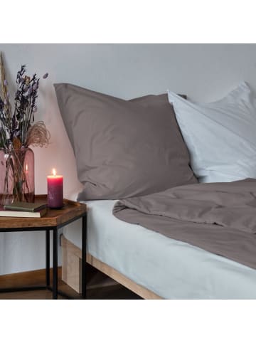 Lumaland Premium Bettwäsche 155x200cm anthrazit + Kissenbezug 80x80cm grau