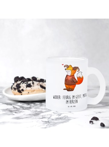 Mr. & Mrs. Panda Teetasse Widder Astologie mit Spruch in Transparent