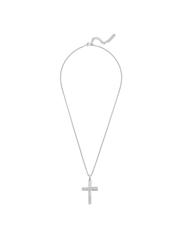 Police Herren-Halskette Crosstone Edelstahl Kreuz Silber