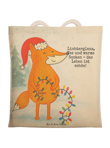 Mr. & Mrs. Panda Einkaufstasche Fuchs Weihnachten Design mit Spruch in Weiß