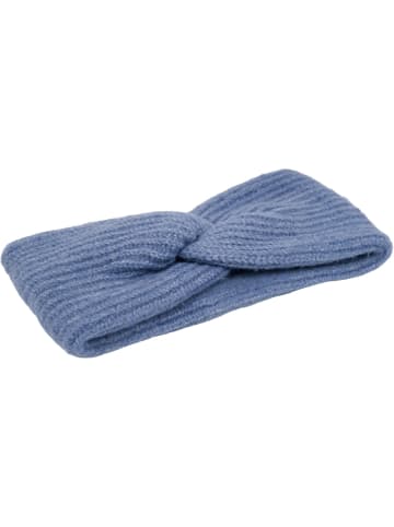 styleBREAKER Strick Stirnband mit Perlrippen Muster und Knoten in Jeansblau