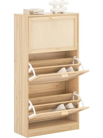 SoBuy Schuhkipper in Natur - (B)60 x (H)118 x (T)24cm