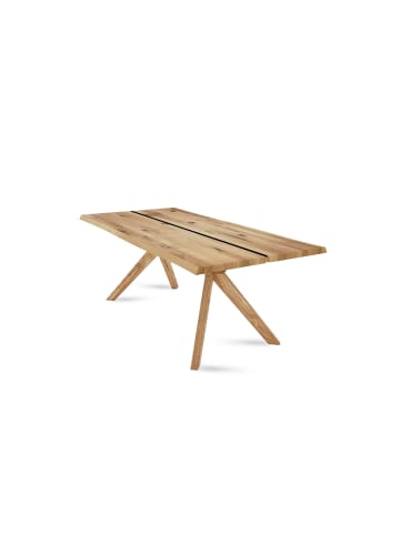 58 aufm Kessel BAUMKANTENTISCH Dannie 1 220x78x100 Massivholztisch Wildeiche geölt