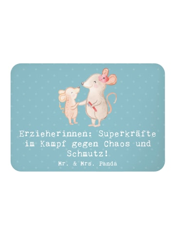 Mr. & Mrs. Panda Magnet Superheldin Erzieherin mit Spruch in Meeresbrise