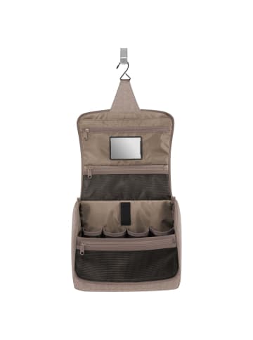 Reisenthel cosmetics toiletbag XL - Kulturbeutel 28 cm (leo vanilla) in herringbone mokka
