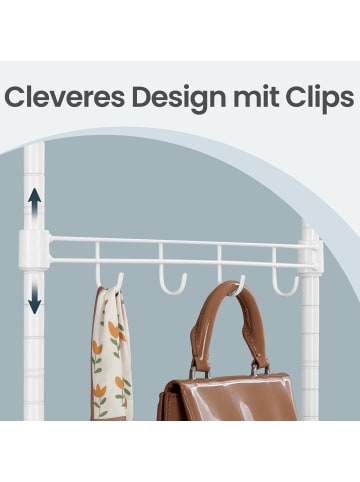SONGMICS Garderobe Dalten in Weiß - (B)90 x (H)180 x (T)40 cm