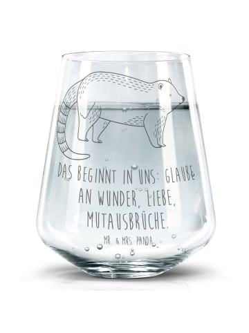 Mr. & Mrs. Panda Trinkglas Nasenbär mit Spruch in Transparent