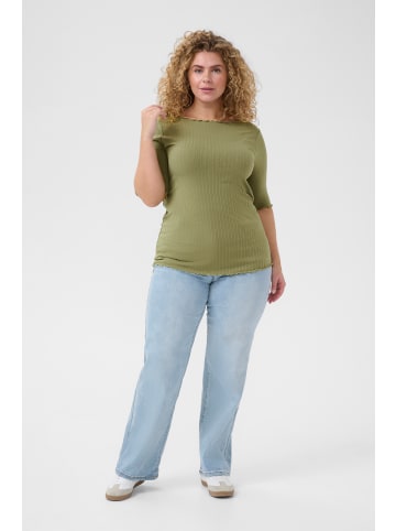 KAFFE curve T-shirt KCfananda Tight fit in Deep Lichen Green CC