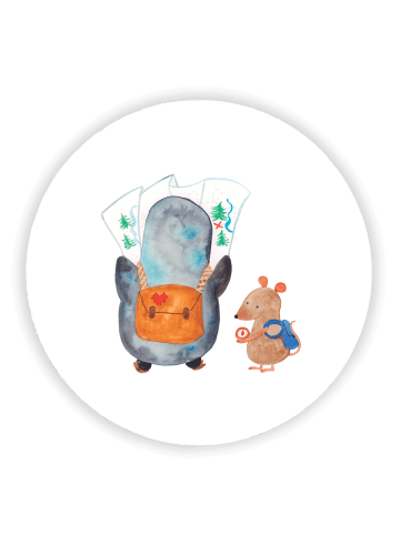 Mr. & Mrs. Panda magnet Pinguin & Maus Wanderer ohne Spruch in Weiß