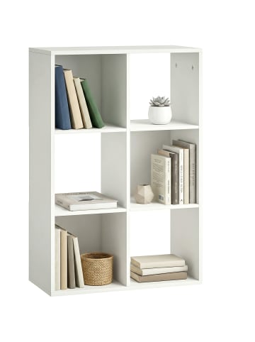 HOMCOM Bücherregal in Weiß 61,5L x 29,5B x 91,5H cm