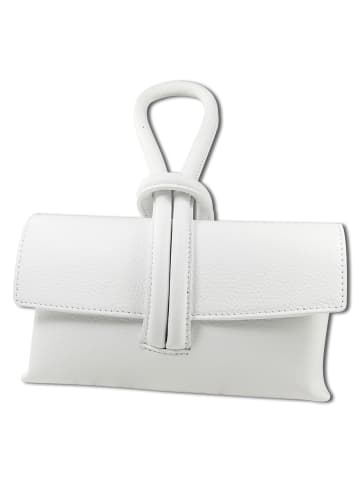 Toscanto Leder Abendtasche, Umhängetasche Toscanto Tasche weiß ca. 23cm