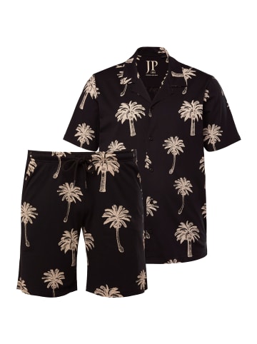 JP1880 Langer Schlafanzug in schwarz