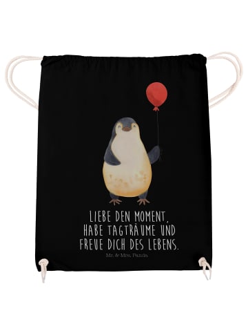 Mr. & Mrs. Panda Sportbeutel Pinguin Luftballon mit Spruch in Schwarz