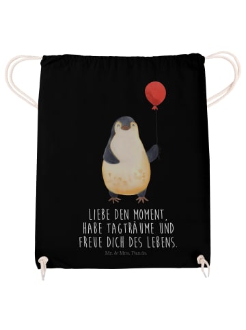 Mr. & Mrs. Panda Tasche Pinguin Luftballon mit Spruch in Schwarz