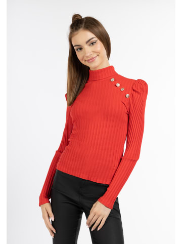 myMo ROCKS Damen Rippstrick Pullover in Rot