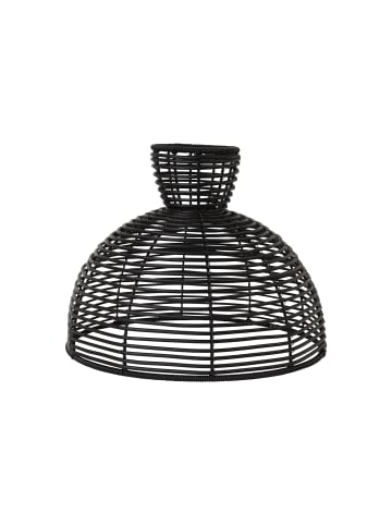 STAR Trading Outdoor Lampenschirm ,Runde, aus Kunst-Rattan, schwarz, E27, Ø 37,5cm