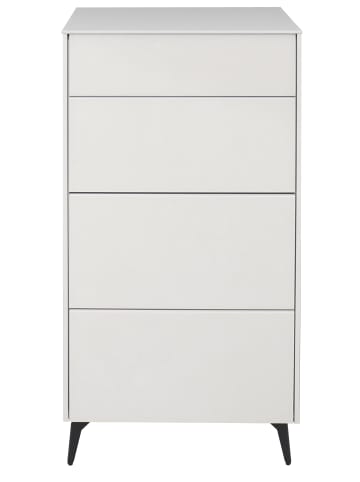 58 aufm Kessel KOMMODE Elfi 52x42x104 Hochglanz Kreidegrau/Glas Kreidegrau