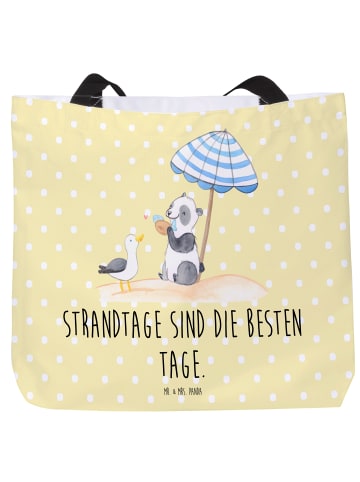 Mr. & Mrs. Panda Tasche Sommer Strandtage mit Spruch in Gelb Pastell
