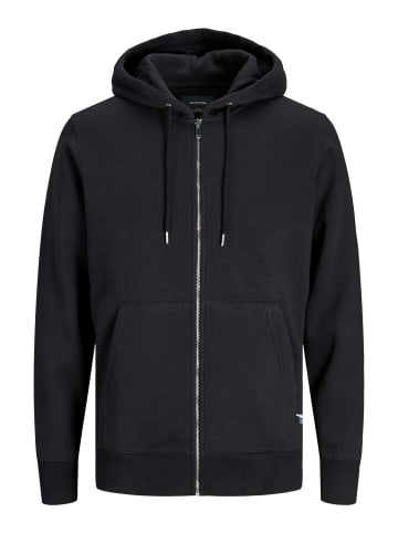 Jack & Jones Basic Sweat Zip Hoodie Kapuzen Sweatshirt JJESOFT in Schwarz