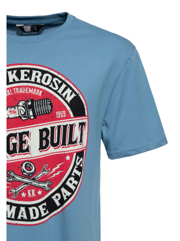 King Kerosin King Kerosin T-Shirt mit Frontprint im Workerstyle Garage Built in blau