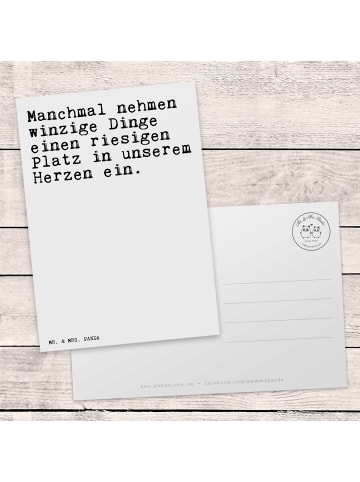 Mr. & Mrs. Panda Grußkarte Manchmal nehmen winzige Dinge... mit ... in Weiß