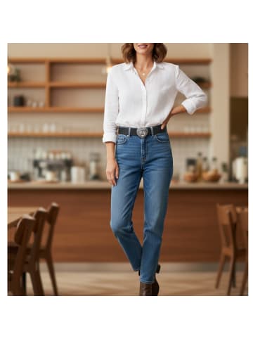 FRONHOFER Damen Ledergürtel Strass in Grau