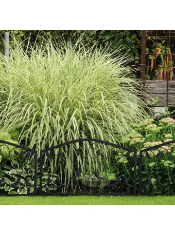 relaxdays 12tlg. Beetzaun Set in Schwarz - (B)675 x (H)33 cm