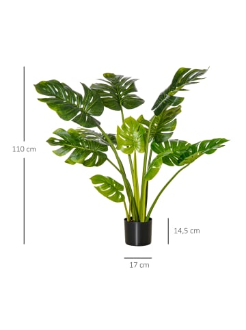 HOMCOM künstliche Pflanze-Ø17 x 110H cm-Grün+Schwarz