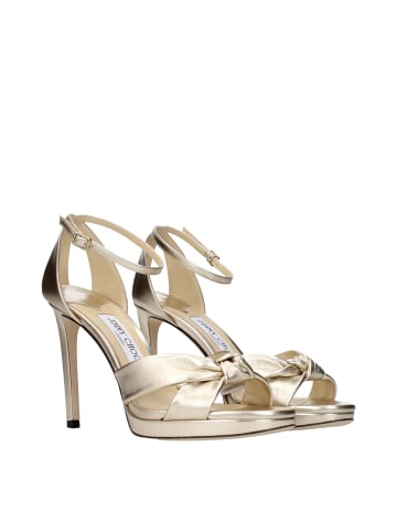 Jimmy Choo Gold Leder Plateau Sandalen