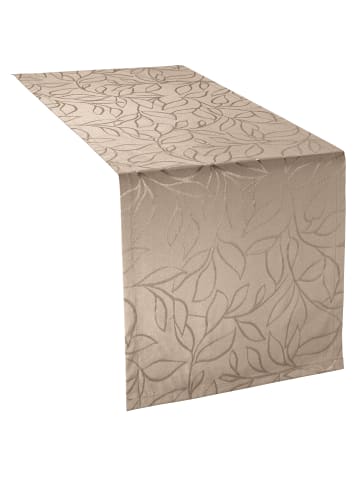 Erwin Müller Jacquard, Baumwollmischung Outdoor-Tischläufer Terrassa in cappuccino