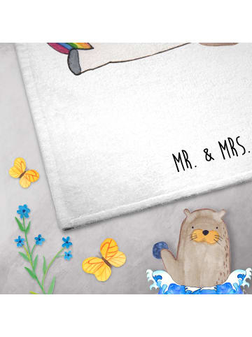Mr. & Mrs. Panda Handtuch Einhorn Näherin ohne Spruch in Weiß